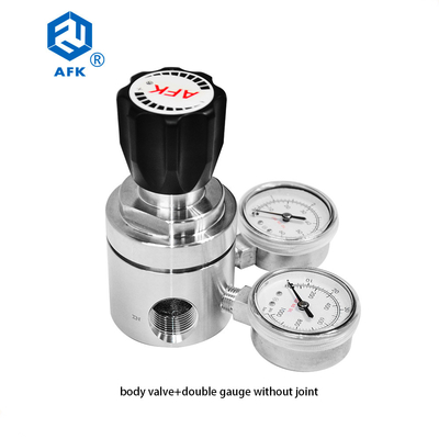 AFK R13 Stainless Steel Industrial Gas Pressure Regulator For Helium Nitrogen Gas Co2