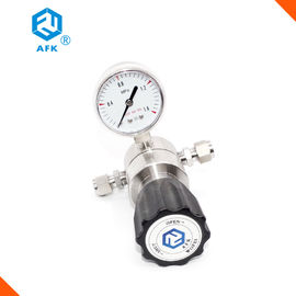 High pressure single stage oxygen pressure regulator with gauges